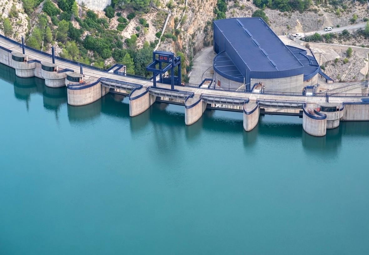 Barragem e central de produção de energia